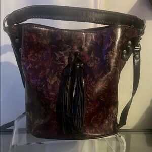 Patricia Nash Brown and Black Shoulder Bag with Tassel Detail